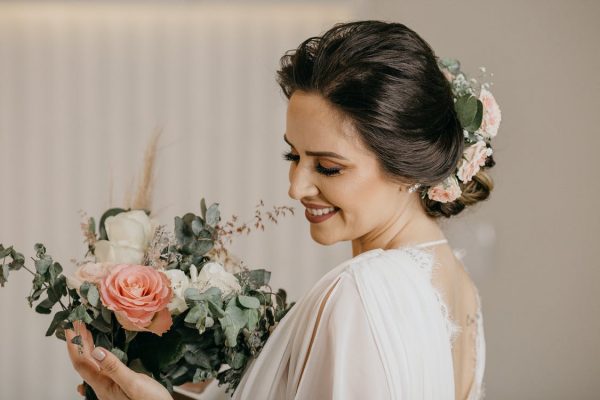 a bride looking beautiful and flawless